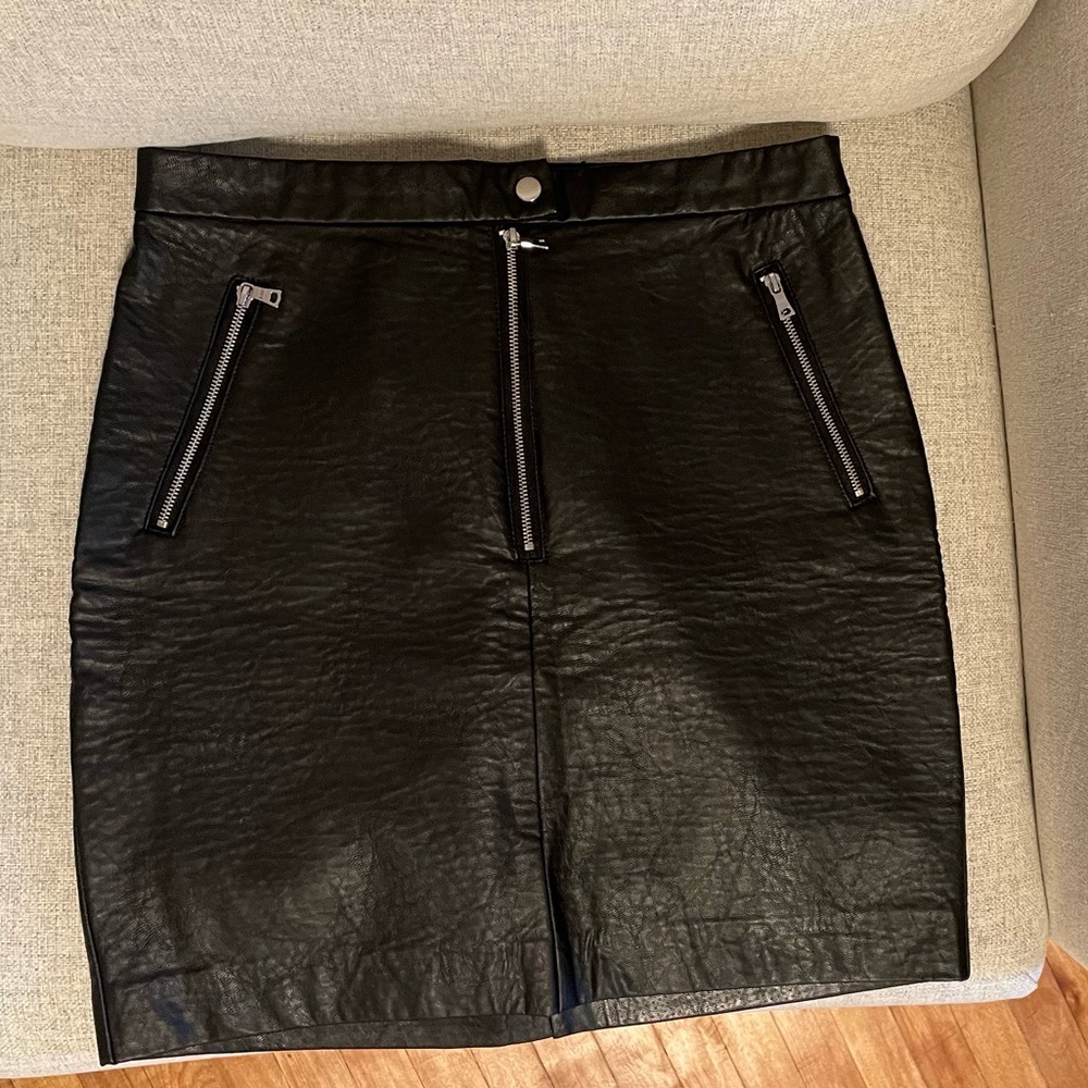 Dynamite Black Faux Leather High Waisted Skirt